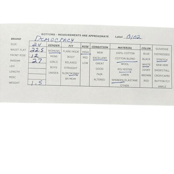 Democracy Women's White Stretch Cotton High Rise Skinny Jeans Plus Size 24W - Picture 10 of 10